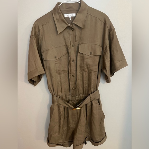Frame Arie Belted Utility Romper - Picture 1 of 6